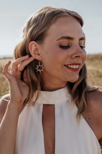 Solaris Sunburst Earrings Wisteria London